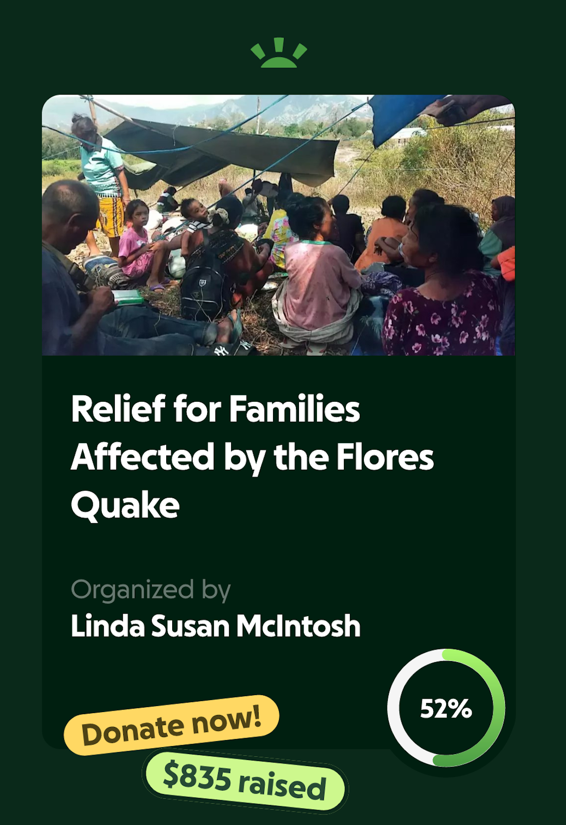 GoFundMe campaign to raise funds for Aug 15th earthquake survivors